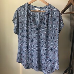 Roz & Ali Short Sleeve Blouse Size XL